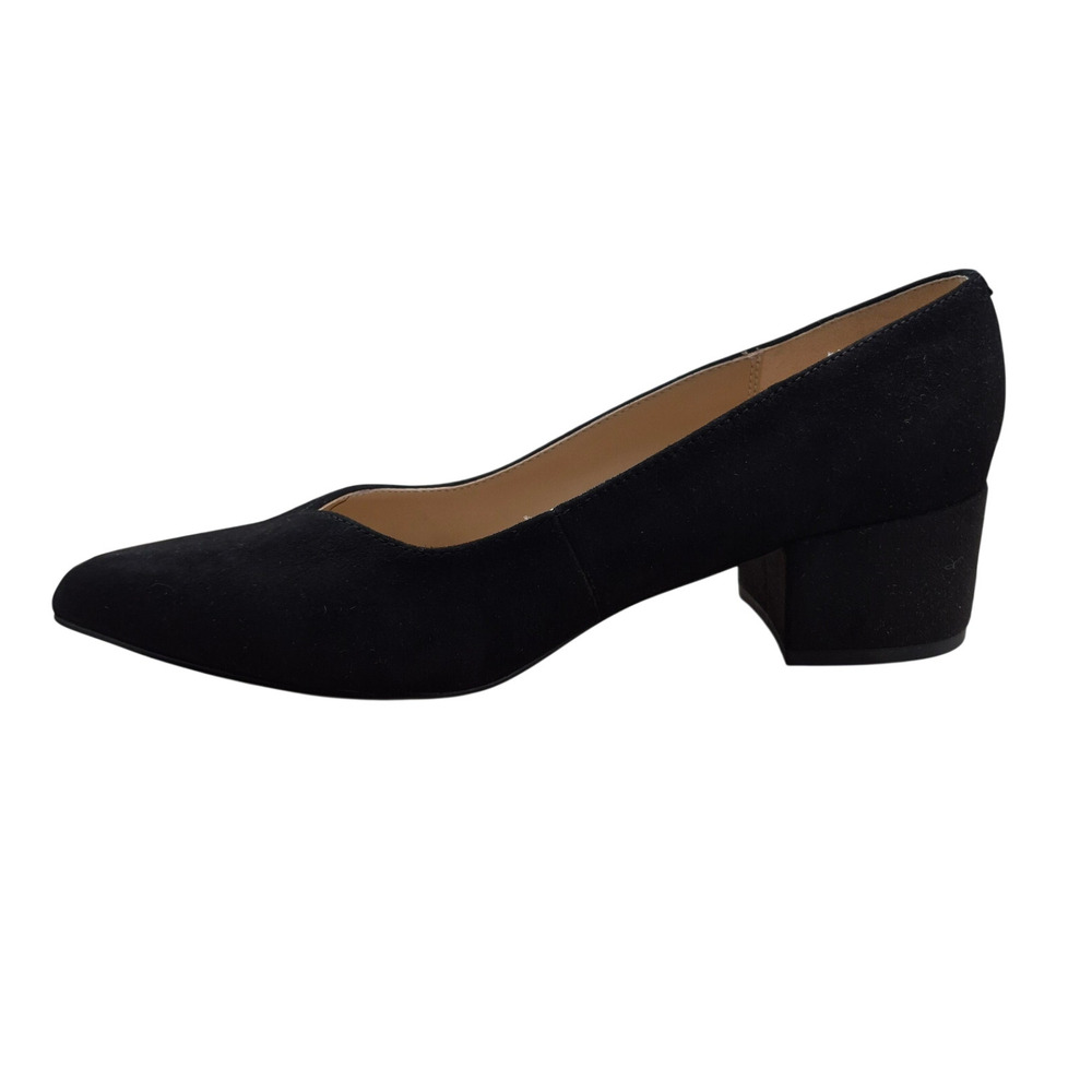 NEW Marc Fisher LABORE Pump pointed-toe shoe block heel Black Suede sz 10 - Picture 2 of 6